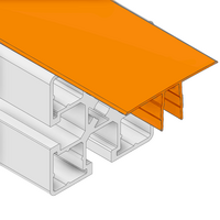 61-090-3 MODULAR SOLUTIONS PVC COVER PROFILE ORANGE 40MM, 8 FOOT LENGTH